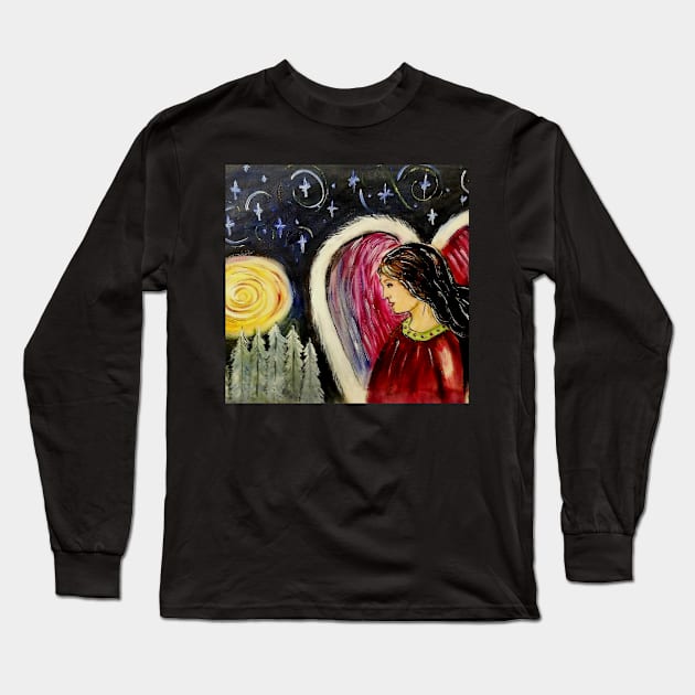 Winter Angel Long Sleeve T-Shirt by dpenn